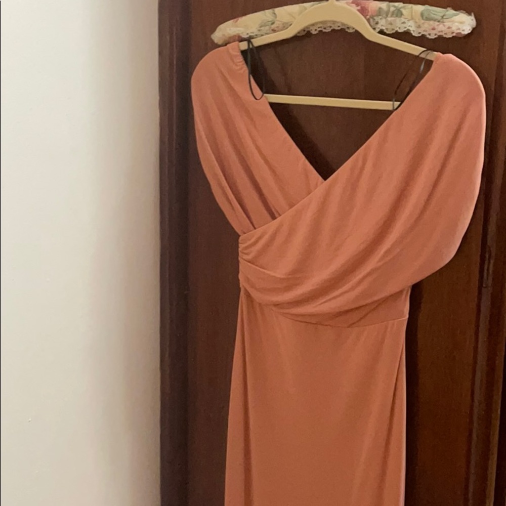 Jluxlabel off shoulder midi maxi dress peach